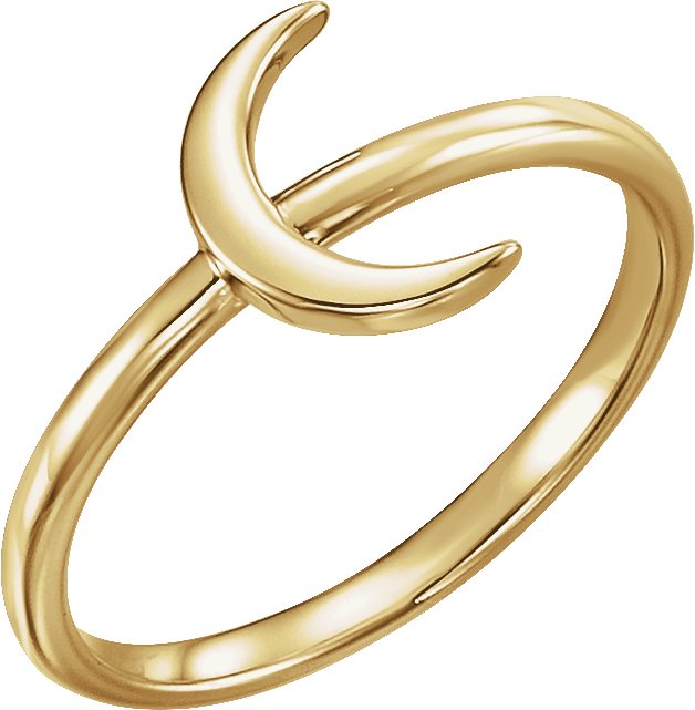 14K Yellow Crescent Ring
