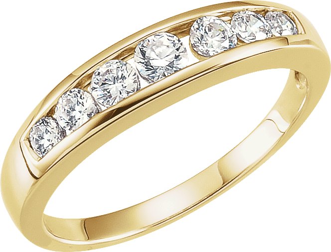 14K Yellow 3/8 CTW Diamond 7 Stone Anniversary Band