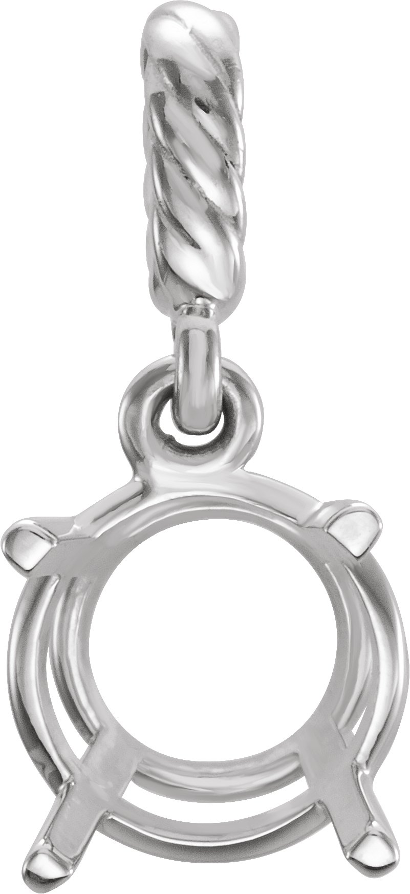 Round 4-Prong Wire Basket Rope Pendant