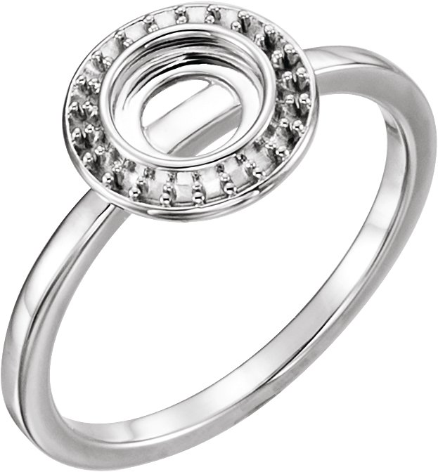 71821 / Rings / Mounting / Sterling Silver / 6 Mm / Polished / Halo-Style Ring Mounting