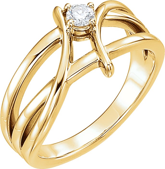 14K Yellow 1/8 CT Diamond Ring