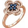 14K Rose Blue Sapphire and .10 CTW Diamond Clover Ring Ref 12262047