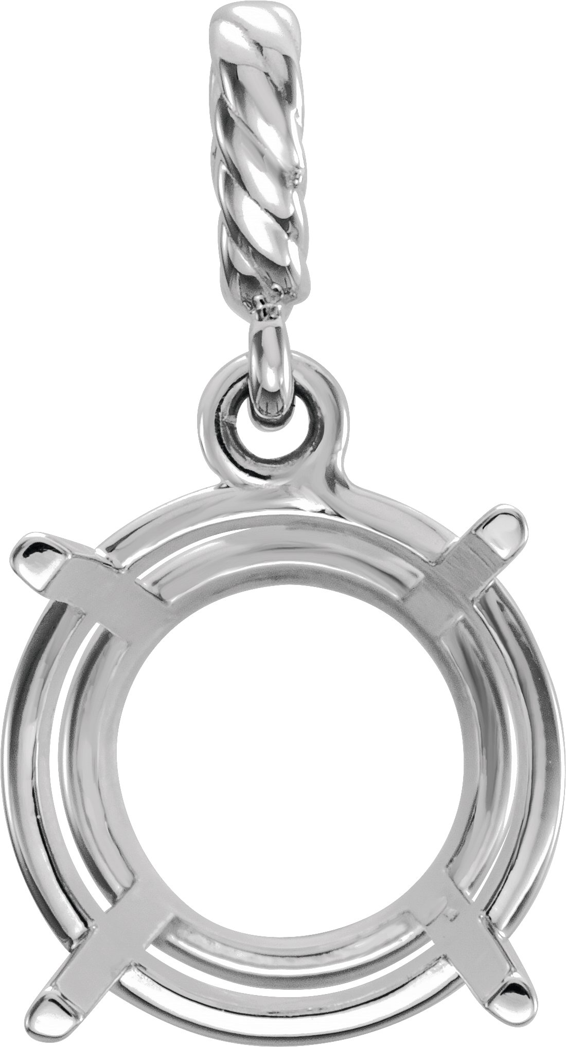Round 4-Prong Wire Basket Rope Pendant