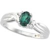 Chatham Emerald 6 x 4mm and Diamond Ring .03 CTW Ref 919323