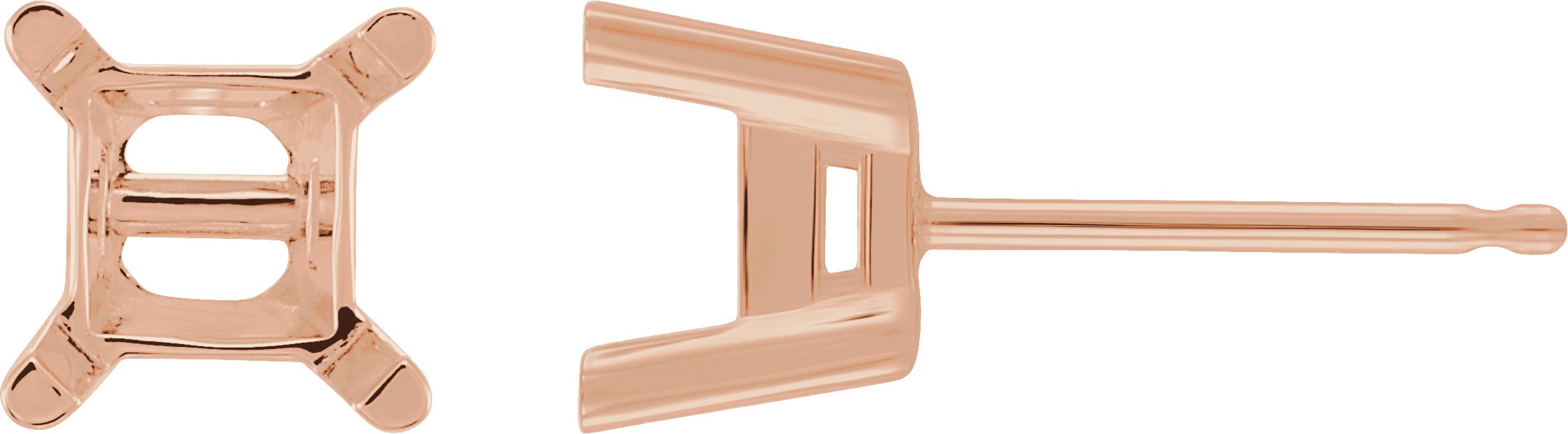 Square 4-Prong Stud Earrings
