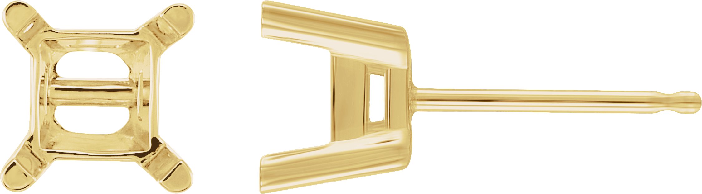 Square 4-Prong Stud Earrings