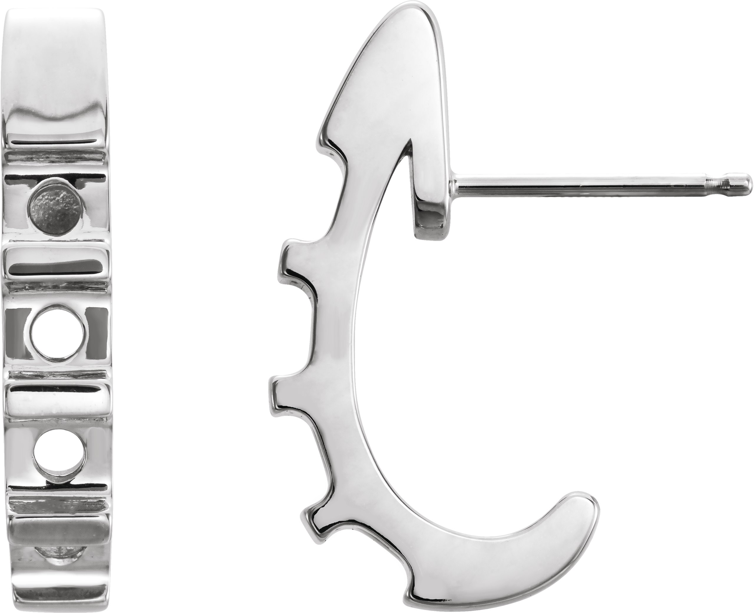 Channel-Set J-Hoop Earrings