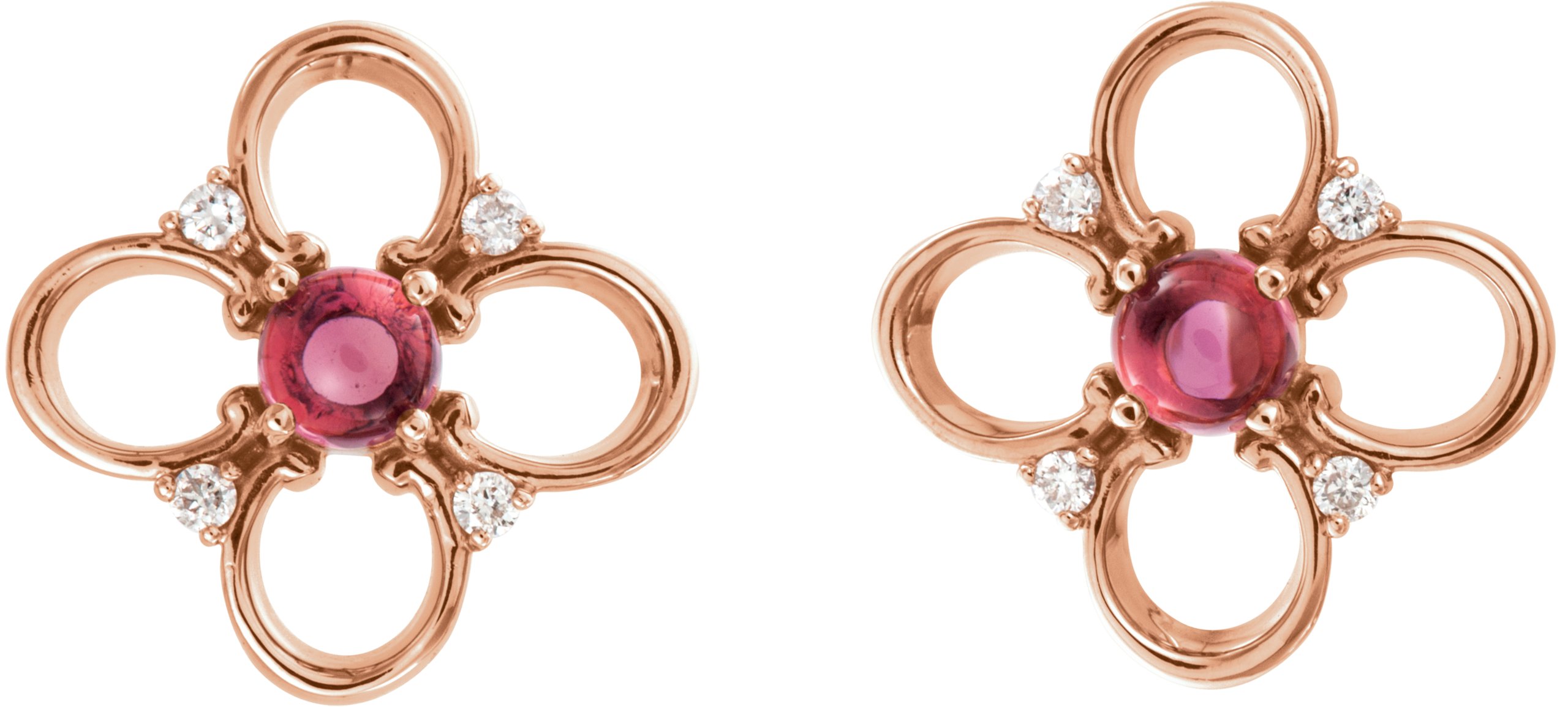 14K Rose Pink Tourmaline and .04 CTW Diamond Earrings Ref 12322555