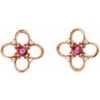 14K Rose Pink Tourmaline and .04 CTW Diamond Earrings Ref 12322555