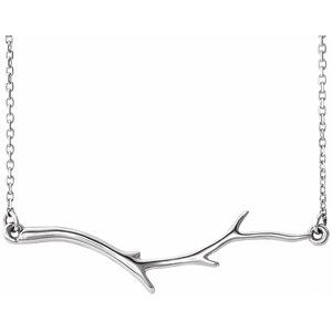 Sterling Silver Branch Bar 16-18" Necklace    