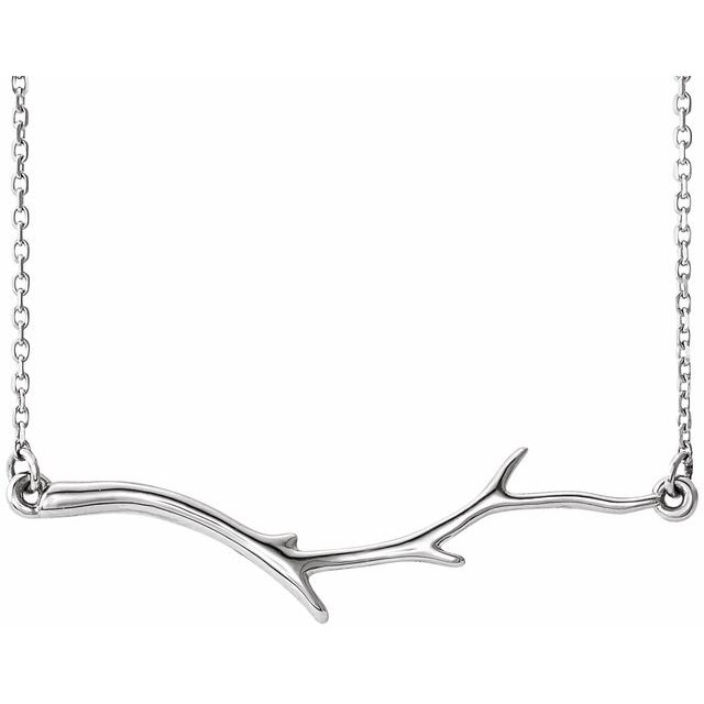 Sterling Silver Branch Bar 16-18" Necklace