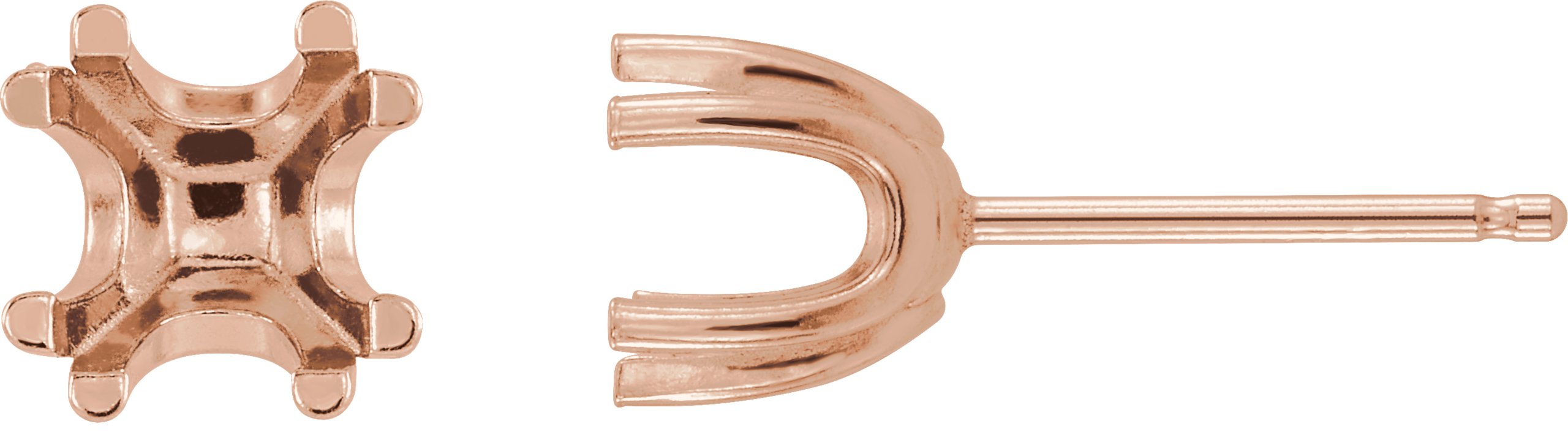 Square U-Prong Stud Earrings