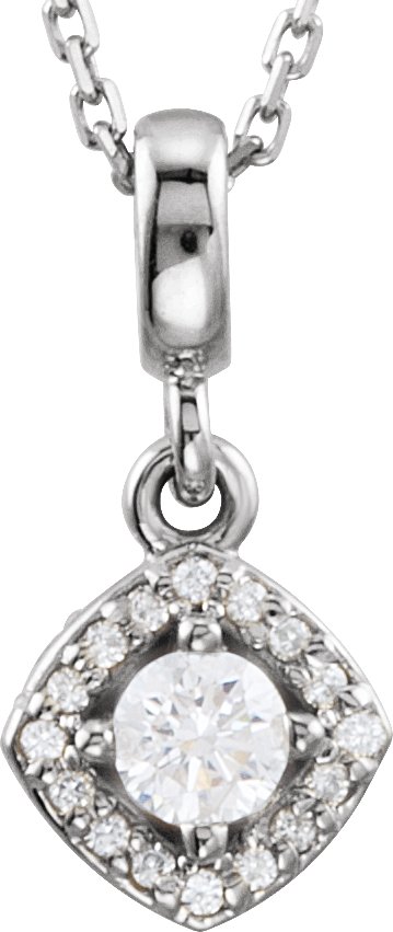 Halo-Styled Pendant for Round Center with Cushion Frame