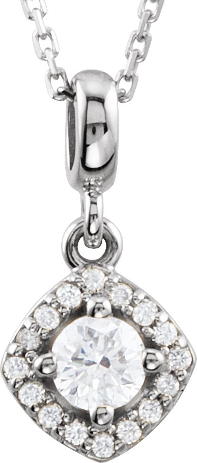 1/3 CTW Natural Diamond Halo-Style 18" Necklace