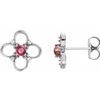 14K White Pink Tourmaline and .04 CTW Diamond Earrings Ref 12322553