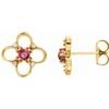 14K Yellow Pink Tourmaline and .04 CTW Diamond Earrings Ref 12322554