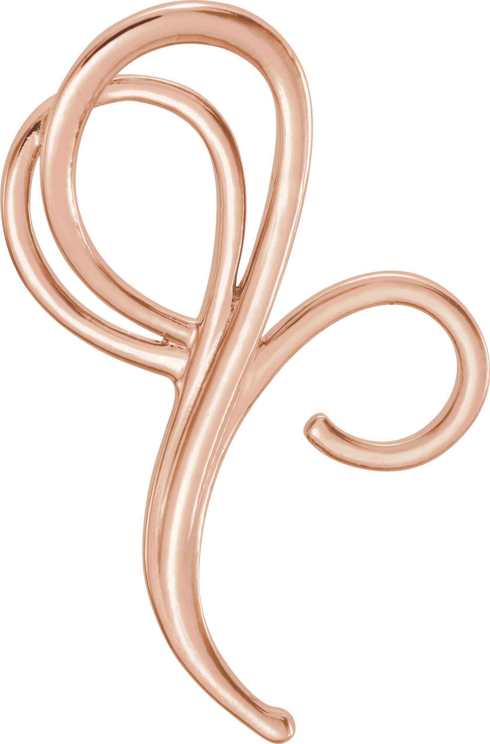 14K Rose Freeform Pendant