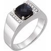 14K White Onyx and .10 CTW Diamond Ring Ref. 12246282