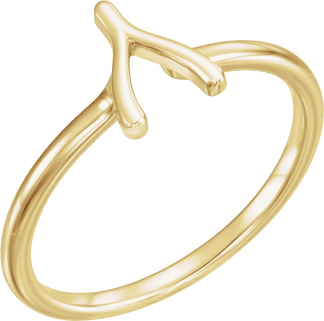 14K Yellow Wishbone Ring