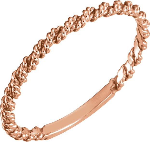 14K Rose 2 mm Twisted Rope Band