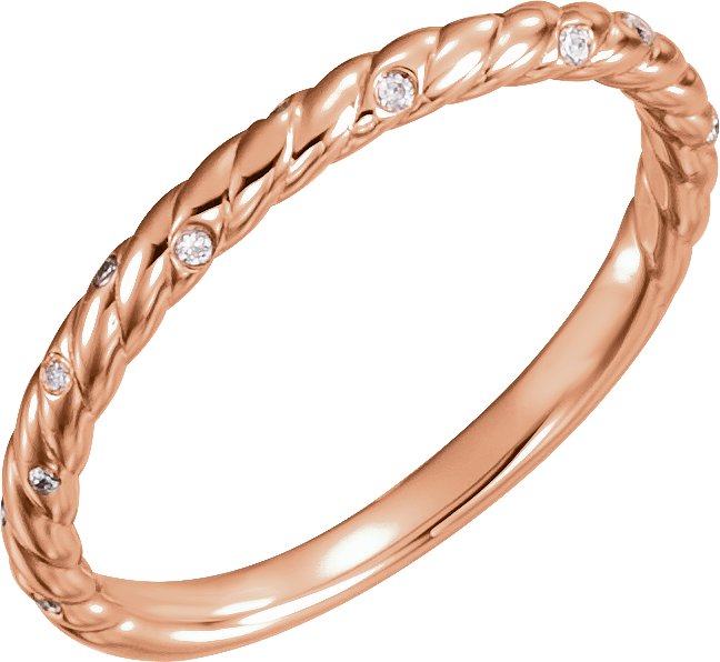 14K Rose .04 CTW Natural Diamond Rope Band