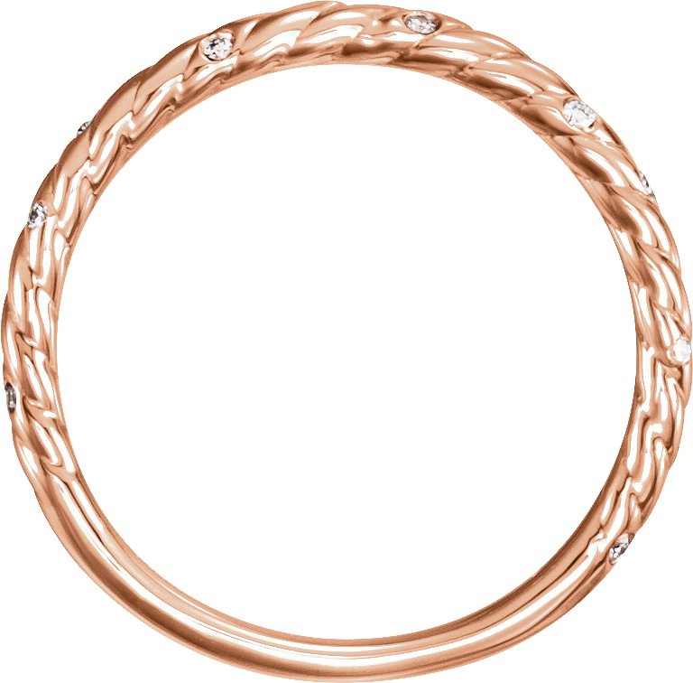 14K Rose .04 CTW Diamond Rope Band