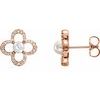 14K Rose Freshwater Cultured Pearl and .25 CTW Diamond Earrings Ref. 12234623