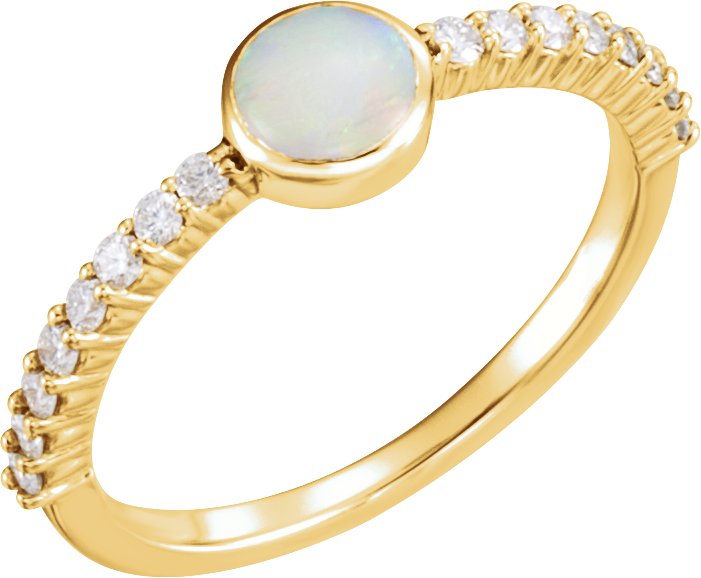 14K Yellow Opal and .25 CTW Diamond Ring Ref 12094134