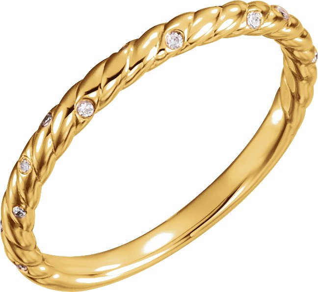 14K Yellow .04 CTW Diamond Rope Band