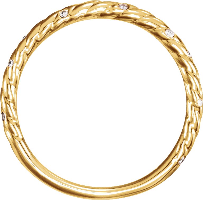 14K Yellow .04 CTW Diamond Rope Band