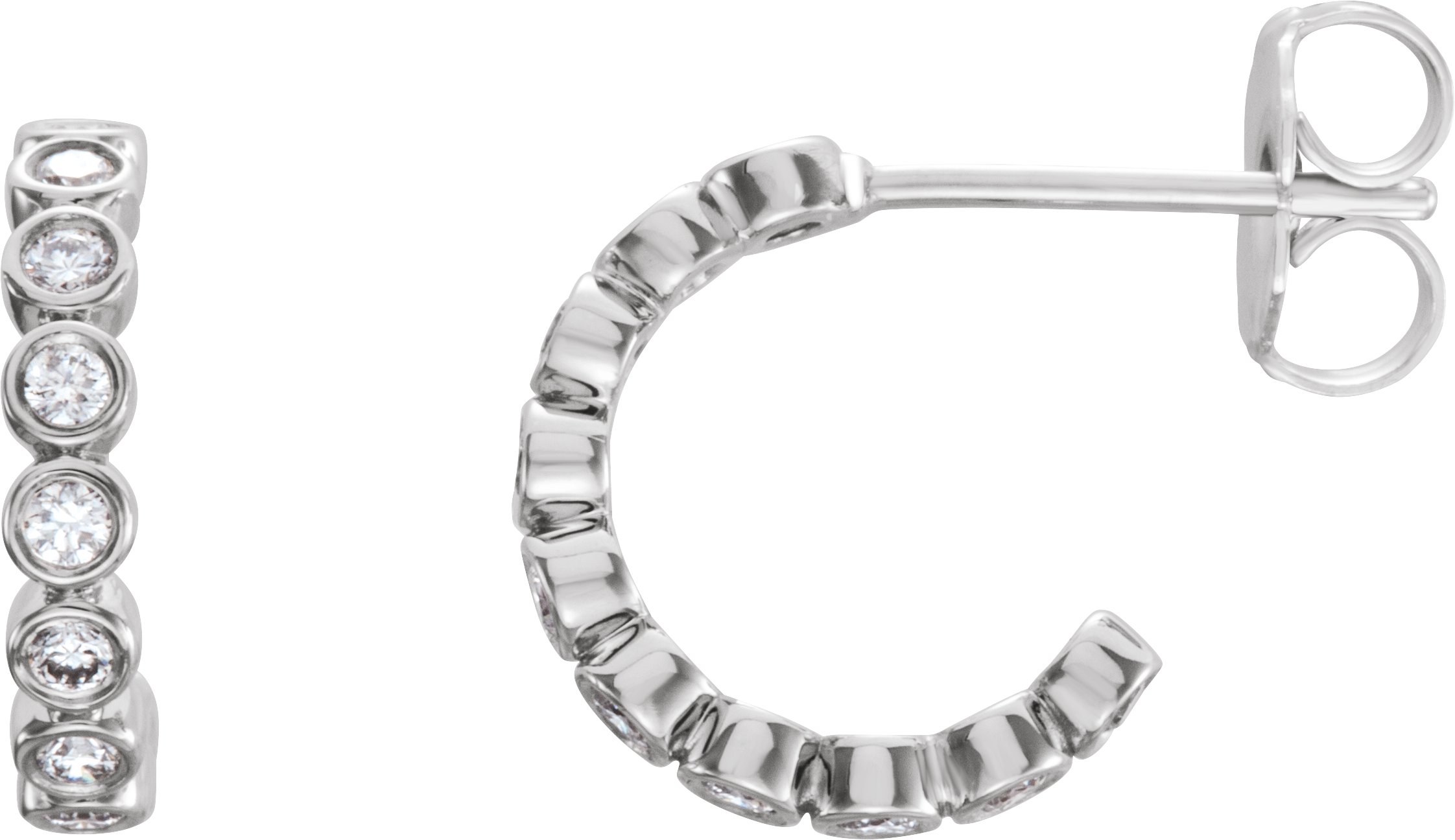 14K White 1/4 CTW Natural Diamond Hoop Earrings