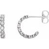 14K White .25 CTW Diamond Hoop Earrings Ref. 12383130