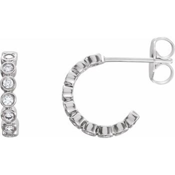 Sterling Silver .25 CTW Diamond Hoop Earrings Ref. 12383134