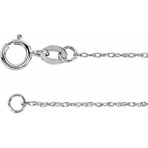 Rhodium-Plated Sterling Silver 1 mm Rope 20" Chain