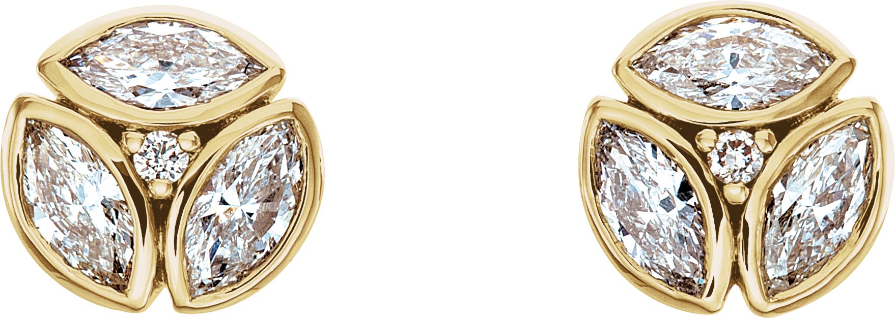 14K Yellow 1/2 CTW Diamond Earrings