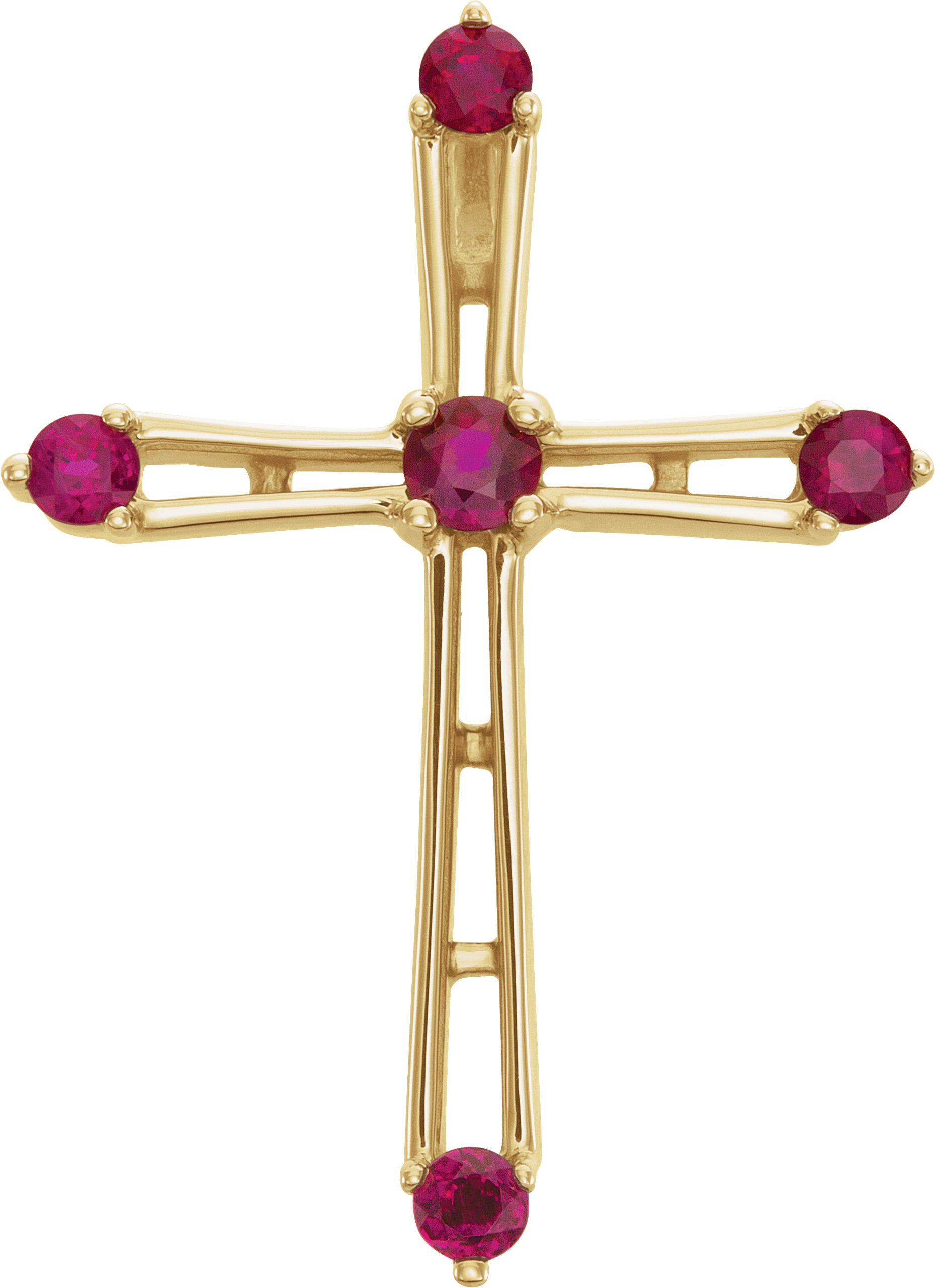 Cross Pendant with Genuine Ruby 26 x 22mm Ref 411248