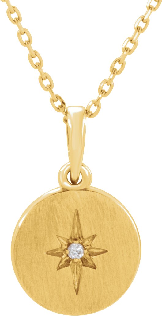 14kt Gold Diamond Starburst Lock Necklace