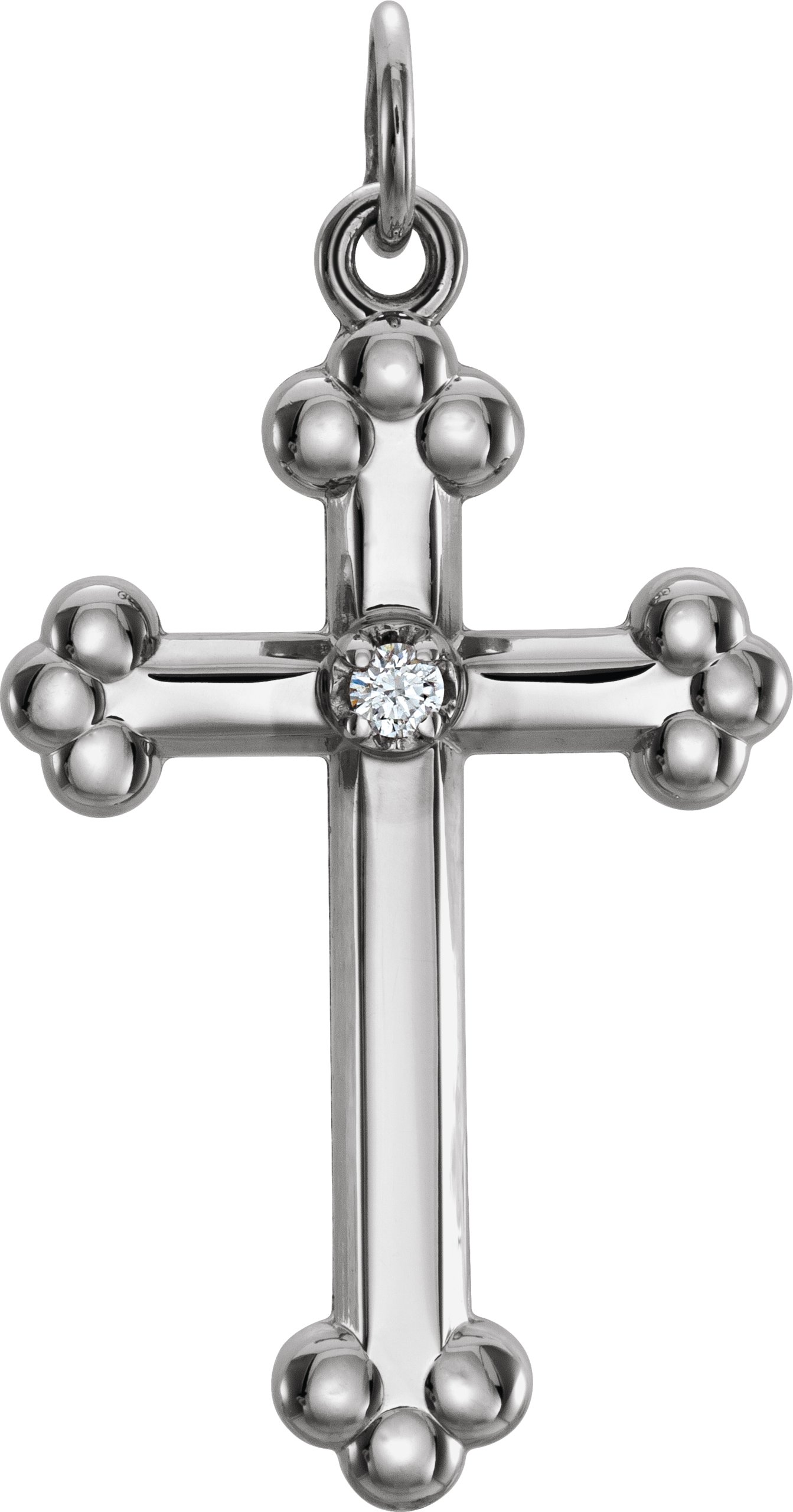 14K White Gold .02 CTW Natural Diamond Cross Pendant