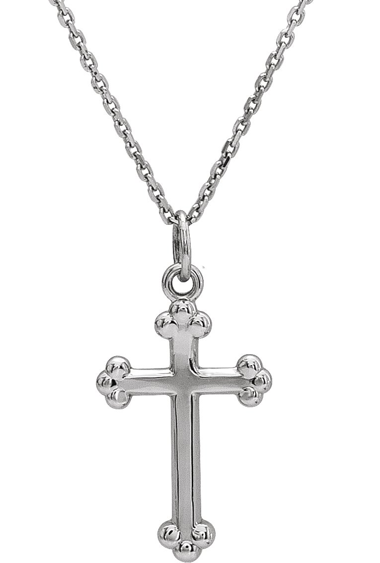 14K White Cross 18