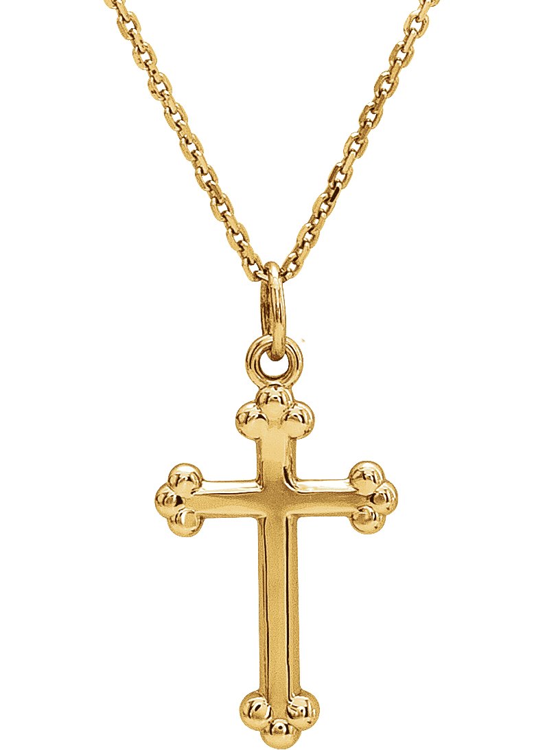 14K Yellow Cross 18