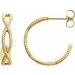 14K Yellow 17x3.6 mm Rope Hoop Earrings