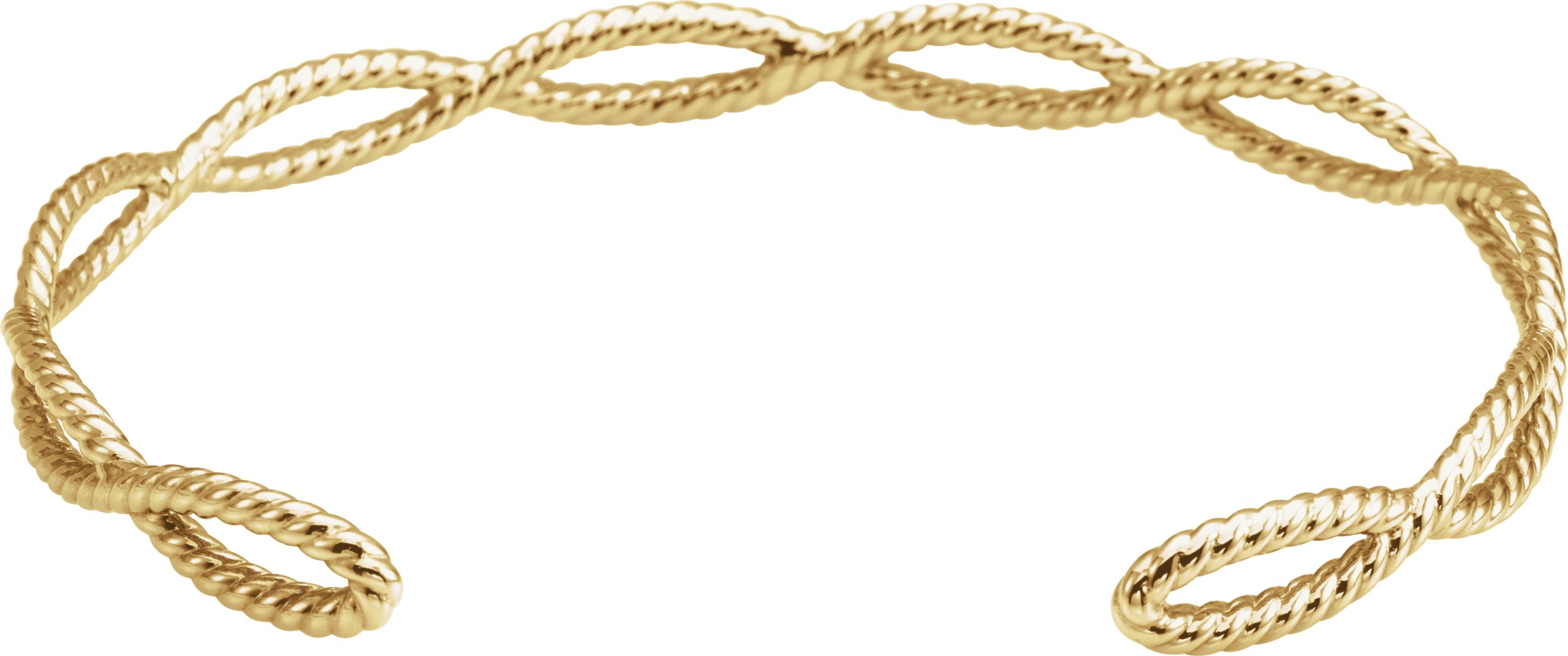 14K Yellow Rope Cuff 7 Bracelet