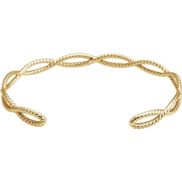 14K Yellow Rope Cuff 7 Bracelet