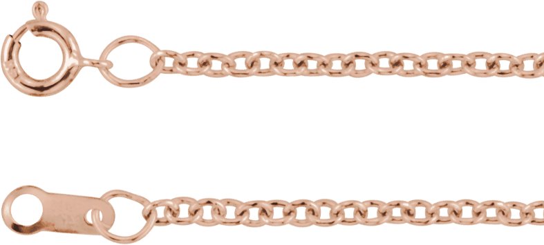 18K Rose 1.5 mm Cable 20" Chain