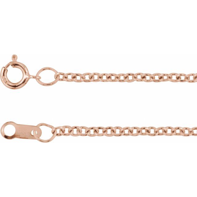 14K Rose 1.5 mm Cable 24" Chain