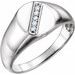 14K White .07 CTW Natural Diamond 11x10 mm Oval Signet Ring