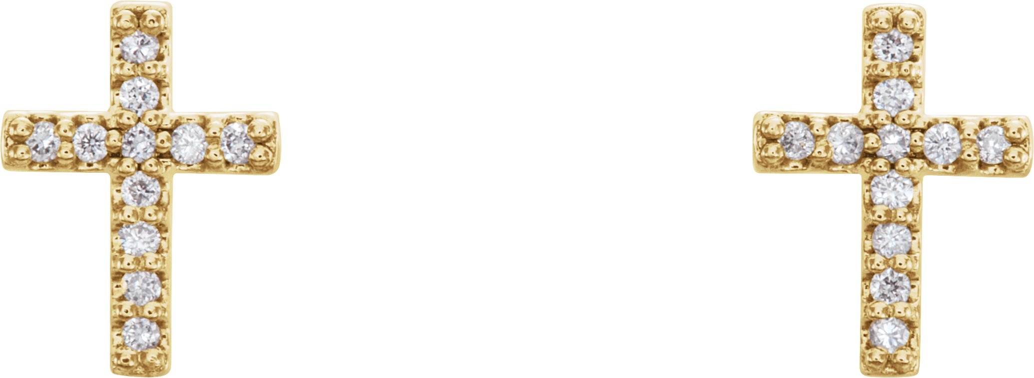 14K Yellow .05 CTW Diamond Cross Earrings