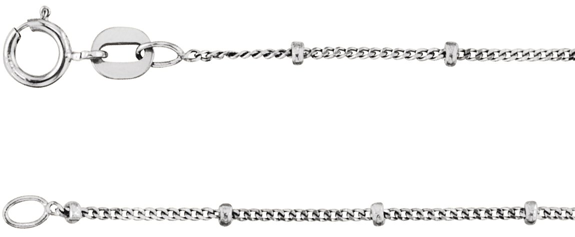 Sterling Silver 1.9 mm Beaded Curb 16 inch Chain Ref 16662355