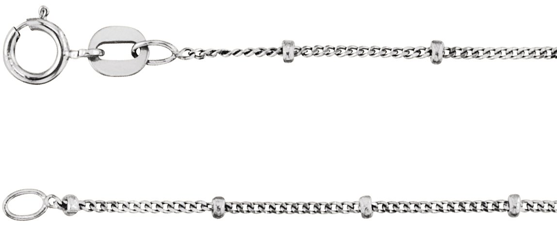 Sterling Silver 1.9 mm Beaded Curb 18 inch Chain Ref 16662356