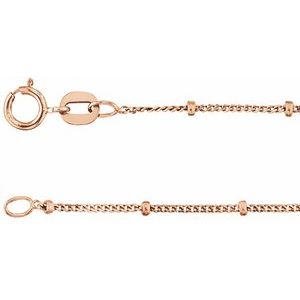 14K Rose 1.9 mm Beaded Curb 20" Chain